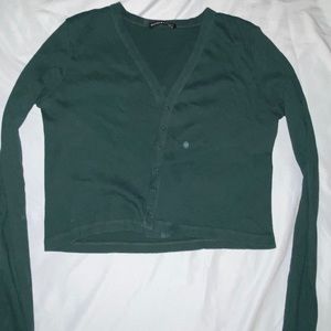Brandy melville green cropped long sleeve